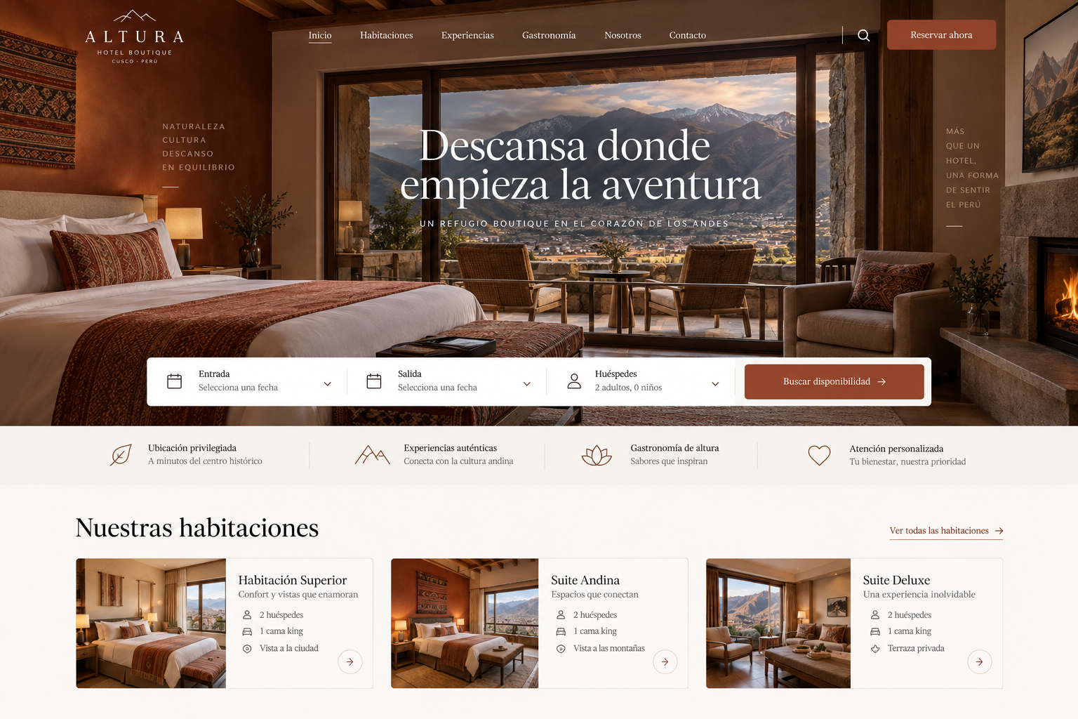 Demo completa de una web para hotel