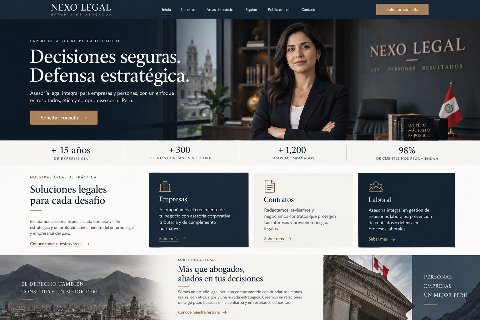 Demo completa de una web para estudio legal
